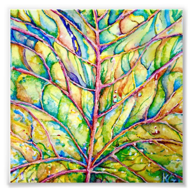 Watercolor Leaf Photo Print (Front)
