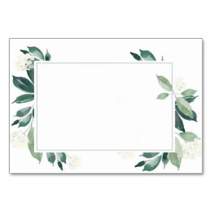 Watercolor Leafy green botanical Table Number