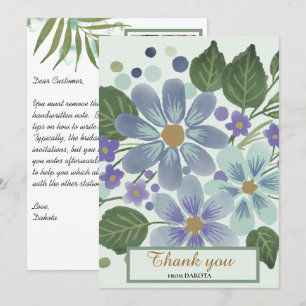 Watercolor Leaves 03 Bridal Shower Thank You Card