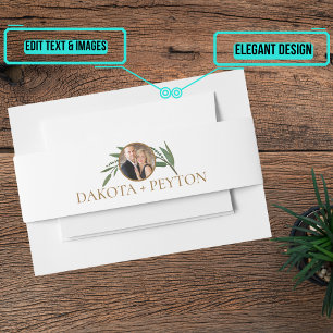 Watercolor Leaves 04e Invitation Belly Band