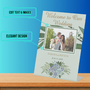 Watercolor Leaves 08a Photo Pedestal Sign