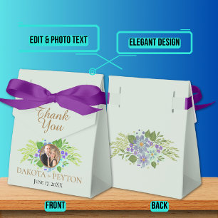 Watercolor Leaves 09b Wedding Favour Box