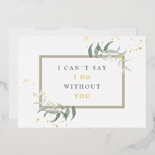 watercolor leaves bridesmaid proposal