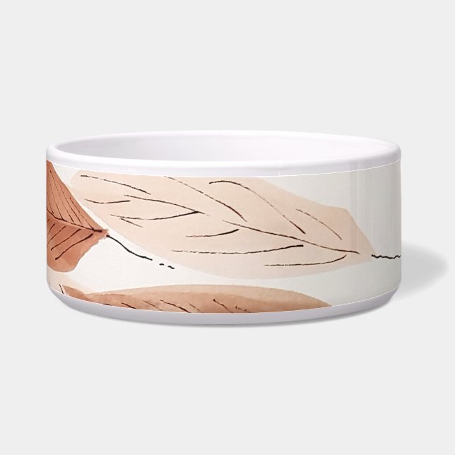 Watercolor Leaves Brown Terracotta Beige Blush (Right)