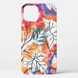 Watercolor leaves iPhone 12 case