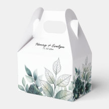  Watercolor Leaves Design  Wedding Favour Boxes