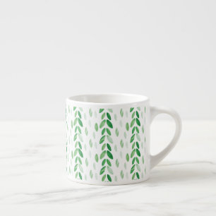 watercolor leaves espresso cup