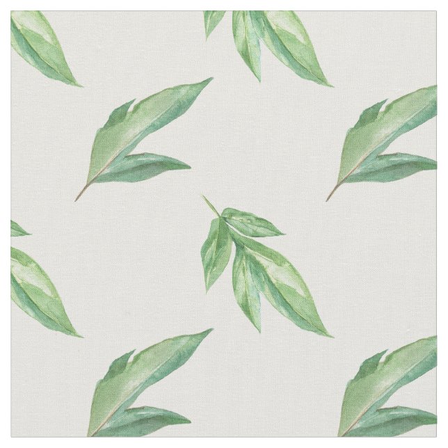 watercolor leaves fabric (Close Up)
