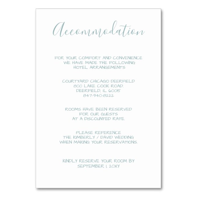Watercolor Leaves Monogram accommodation cards (Front)