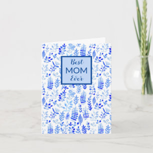 Watercolor Leaves Mothers Day Card