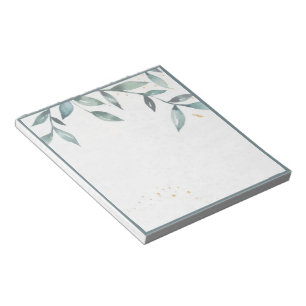 Watercolor leaves notepad
