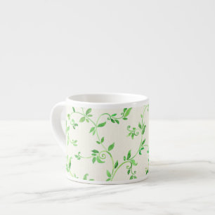 Watercolor leaves pattern espresso cup