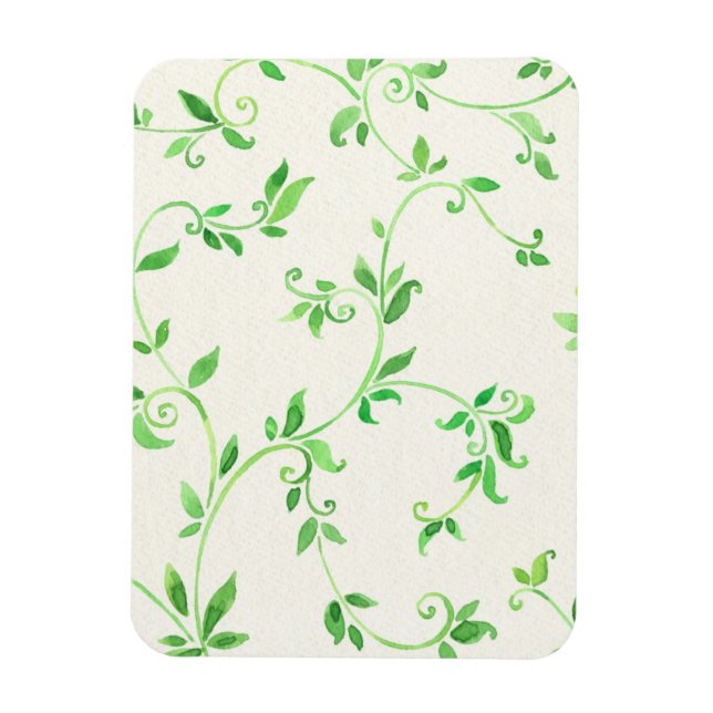 Watercolor leaves pattern magnet (Vertical)