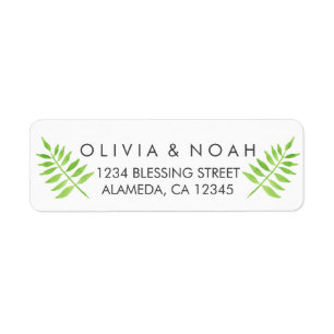 Watercolor Leaves Return Address Label