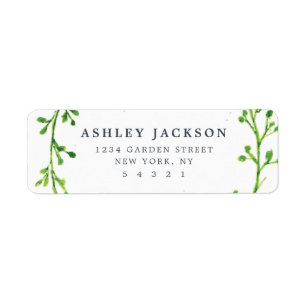 Watercolor Leaves Return Address Label