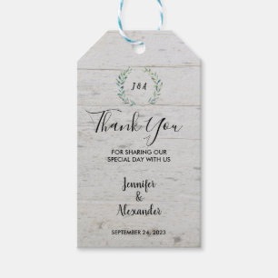 Watercolor leaves rustic wood Thank you wedding Gift Tags