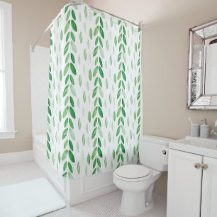 watercolor leaves shower curtain