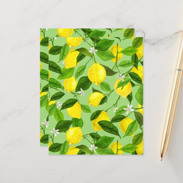 Watercolor Lemon 3 (Front/Back In Situ)