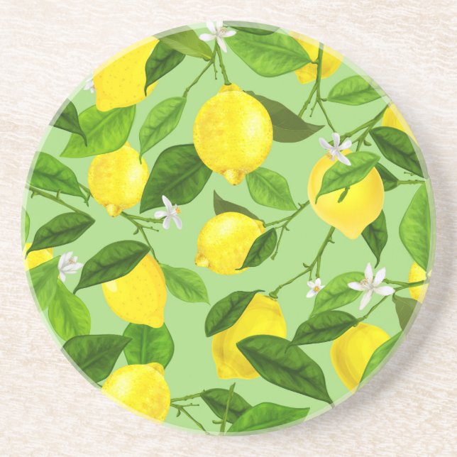 Watercolor Lemon 3 Coaster (Front)