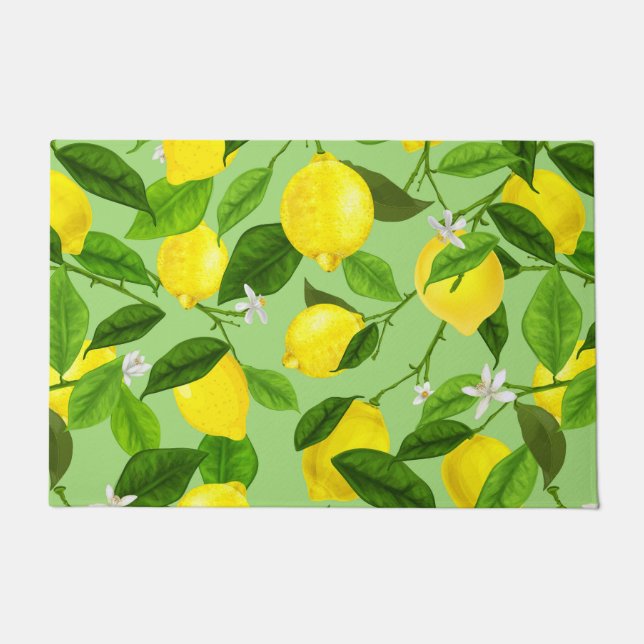 Watercolor Lemon 3 Doormat (Front)