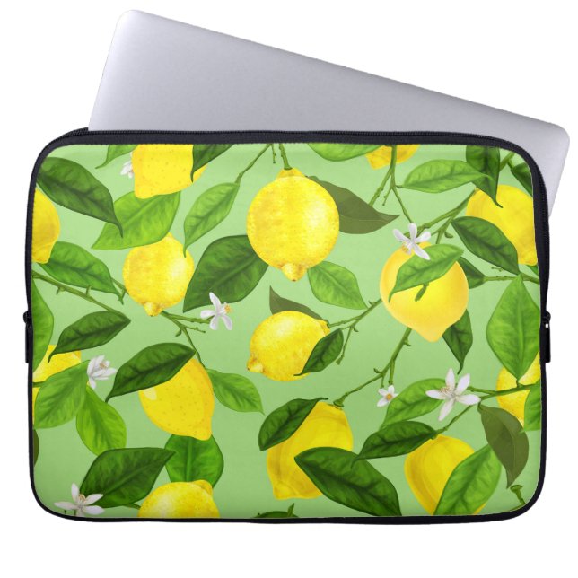 Watercolor Lemon 3 Laptop Sleeve (Front)
