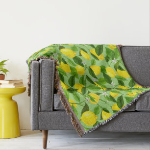 Watercolor Lemon 3 Throw Blanket