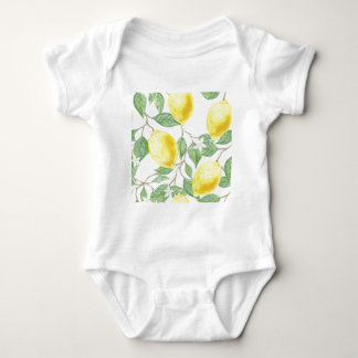 Watercolor Lemon Baby Bodysuit