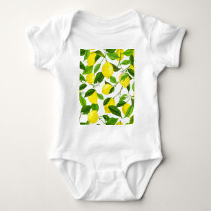 Watercolor Lemon Baby Bodysuit
