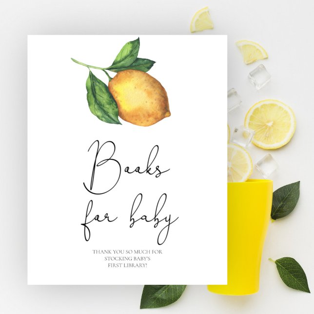 Watercolor lemon baby shower Books for baby Poster (Creator Uploaded)