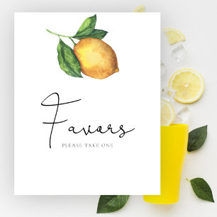 Watercolor lemon baby shower Favours Poster