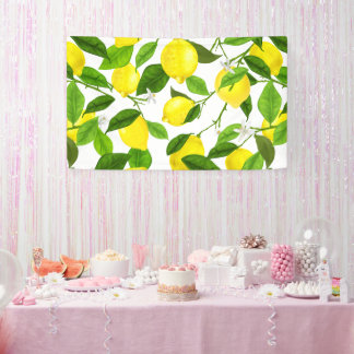 Watercolor Lemon Banner