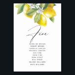 Watercolor Lemon Blossom Seating Chart Table Number<br><div class="desc">Watercolor lemon blossom table number seating chart signs are perfect for hanging on a clothesline for a unique seating chart.</div>