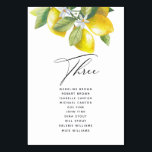 Watercolor Lemon Blossom Seating Chart Table Number<br><div class="desc">Watercolor lemon blossom table number seating chart signs are perfect for hanging on a clothesline for a unique seating chart.</div>