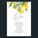 Watercolor Lemon Blossom Seating Chart Table Number<br><div class="desc">Watercolor lemon blossom table number seating chart signs are perfect for hanging on a clothesline for a unique seating chart.</div>