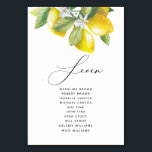 Watercolor Lemon Blossom Seating Chart Table Number<br><div class="desc">Watercolor lemon blossom table number seating chart signs are perfect for hanging on a clothesline for a unique seating chart.</div>