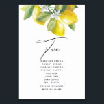 Watercolor Lemon Blossom Seating Chart Table Number<br><div class="desc">Watercolor lemon blossom table number seating chart signs are perfect for hanging on a clothesline for a unique seating chart.</div>