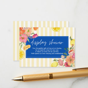 Watercolor lemon Bridal Shower display shower Enclosure Card