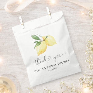 Watercolor Lemon Bridal Shower Favour Bags