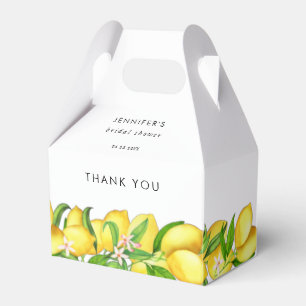 Watercolor Lemon Bridal Shower Favour Box