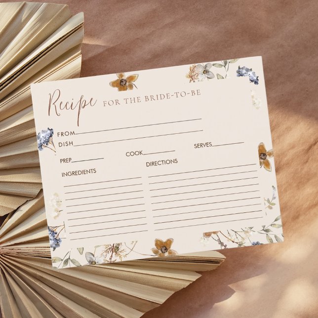 Watercolor Lemon Bridal Shower Recipe Card (Creator Uploaded)