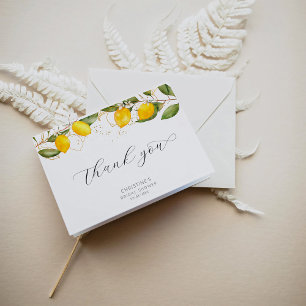 Watercolor Lemon Bridal Shower Thank You Card