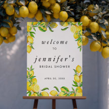 Watercolor Lemon Bridal Shower Welcome