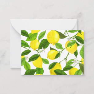 Watercolor Lemon Card