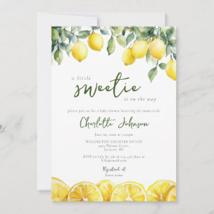 Watercolor Lemon Citrus All In One Baby Shower Invitation