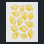Watercolor Lemon Citrus Fruit Faux Canvas Print<br><div class="desc">Modern,  pretty watercolor painting of zingy lemons on a white background.  Healthy fruit and a shot of visual Vitamin C for a fresh summer feel.  Original art by Nic Squirrell.</div>
