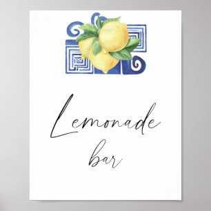 Watercolor lemon citrus modern - lemonade bar poster