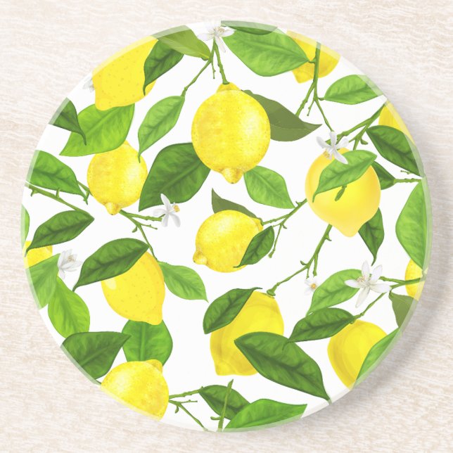 Watercolor Lemon Coaster (Front)