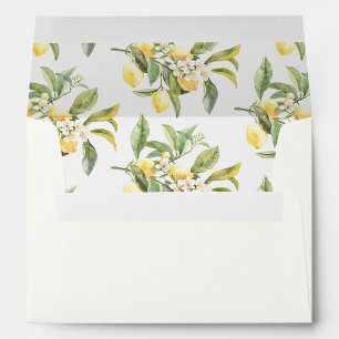 Watercolor Lemon Floral Envelope