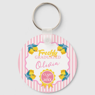 Watercolor Lemon Freshly Graduated Party Class 26  Key Ring