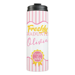 Watercolor Lemon Freshly Graduated Party Class 26 Thermal Tumbler